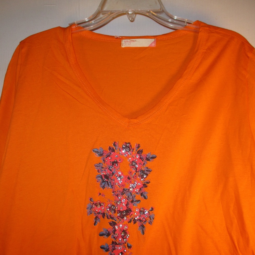 Orange Anchor tee Plus 2X fits 1X - Picture 4 of 8